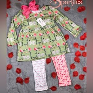 Girl’s Valentine’s two piece pant set.